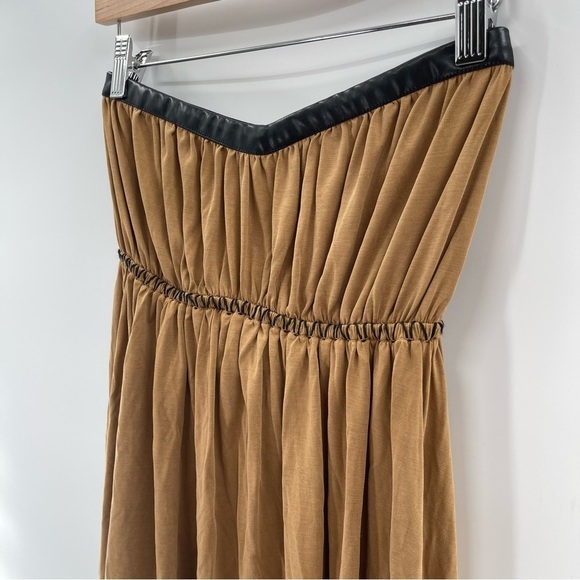 NWT Free People Grunge Strapless Asymmetrical Fairy Goblincore Faux Leather Top - Picture 4 of 12